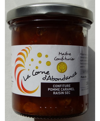 Confiture pomme caramel raisin sec